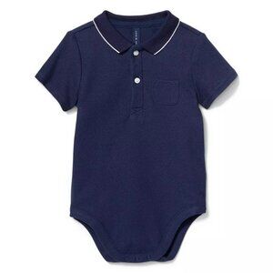 "NWT"‎ JANIE AND JACK Baby Polo Navy Bodysuit In Size 3 to 6 Months